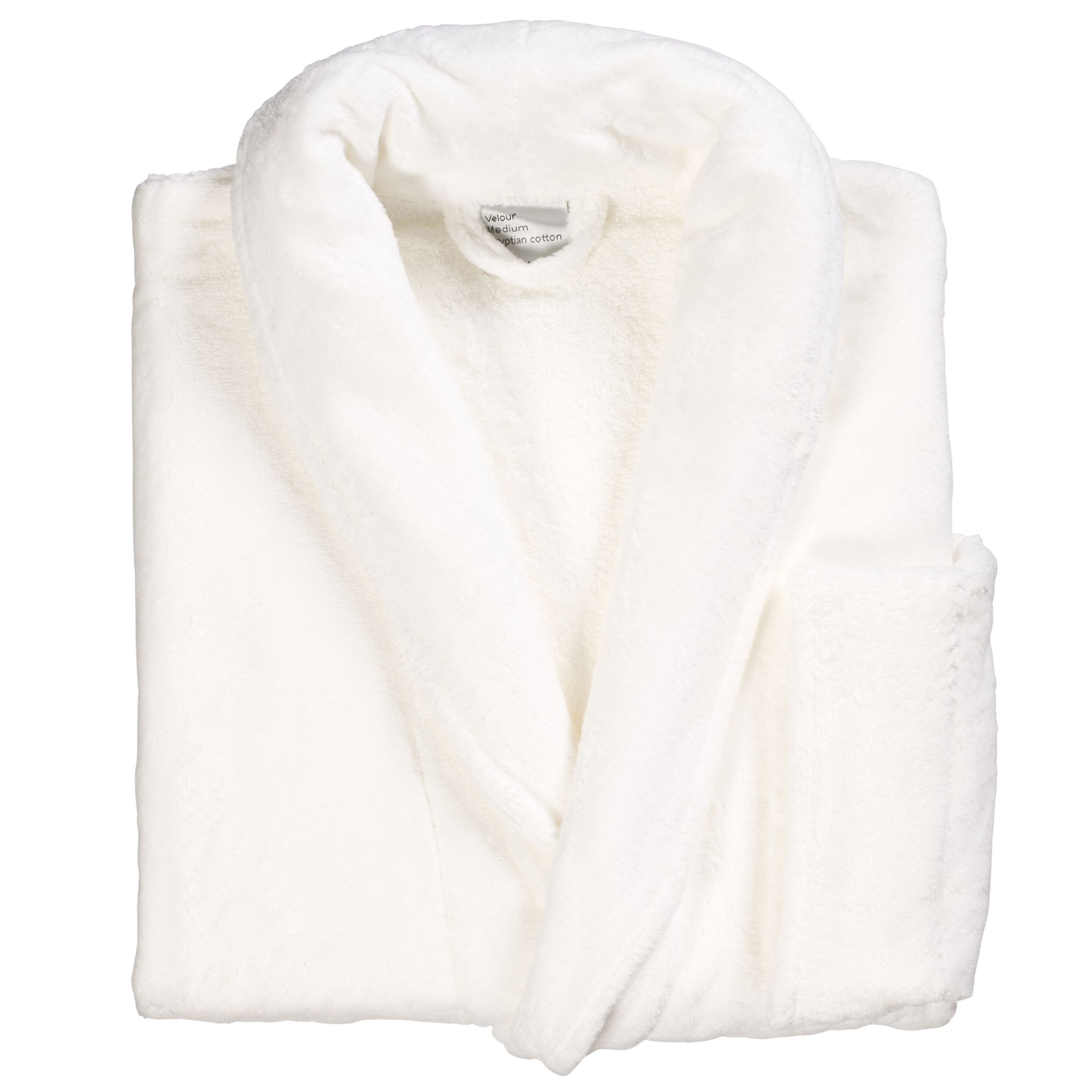 John Lewis Velour Unisex Bathrobe, White, Extra Large at John Lewis Department Store