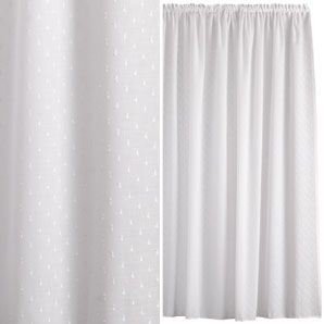 Broche Slot Headed Voile Panel, White, W150 x Drop 180cm