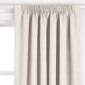 John Lewis Sierra Pencil Pleat Curtains, Natural, W229cm x