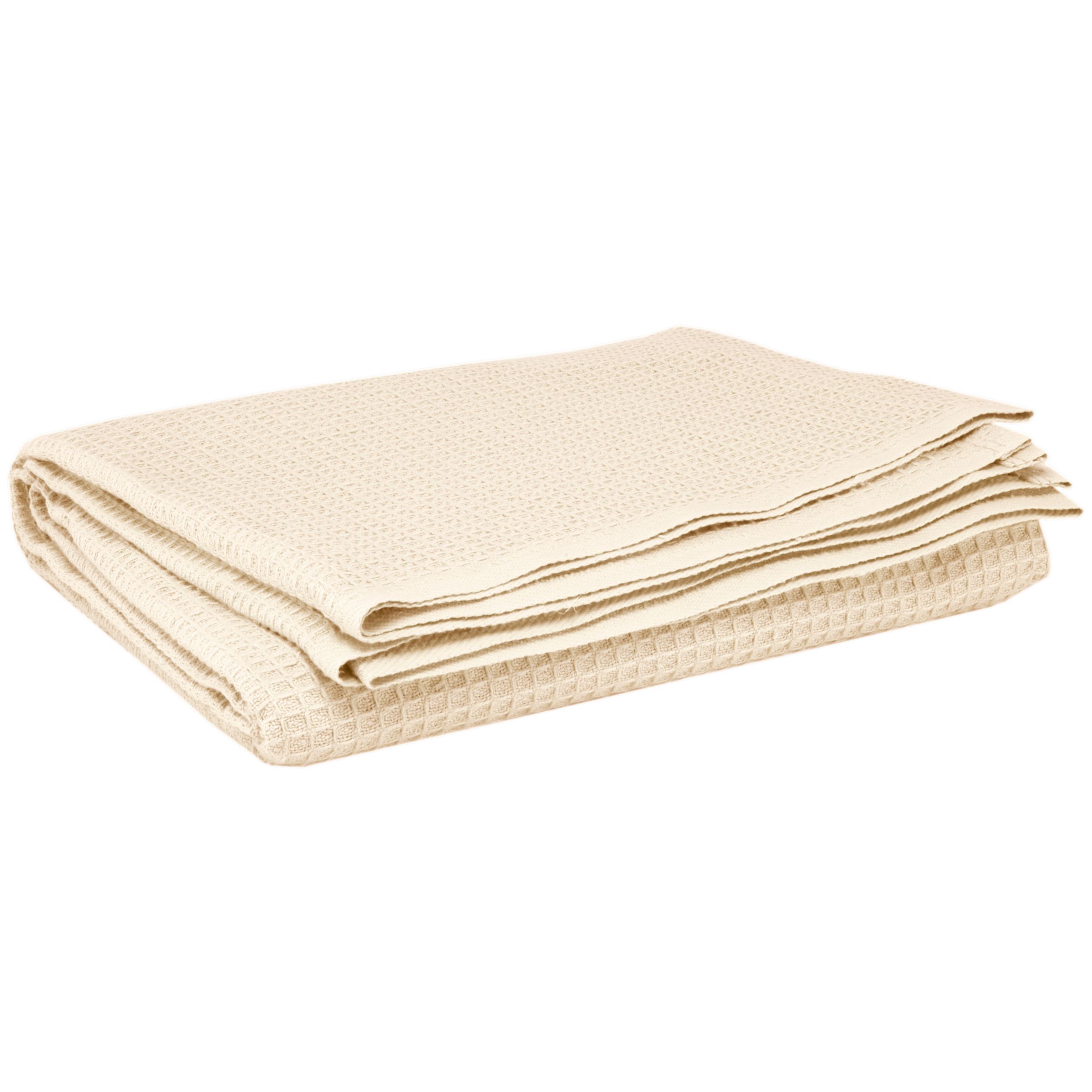 John Lewis Waffle Blankets, Natural,