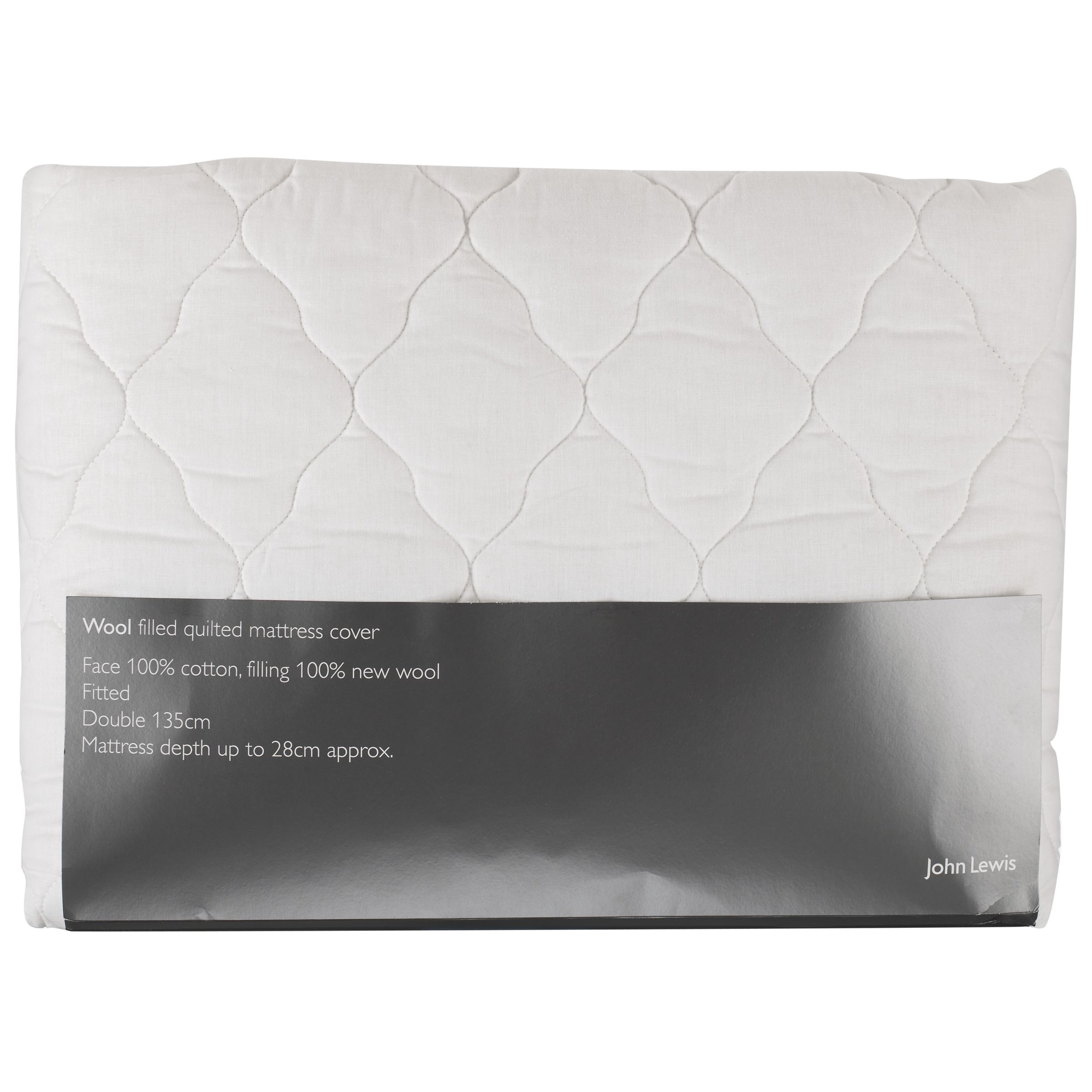 John Lewis Wool Filled Quilted Mattress Protector, Kingsize