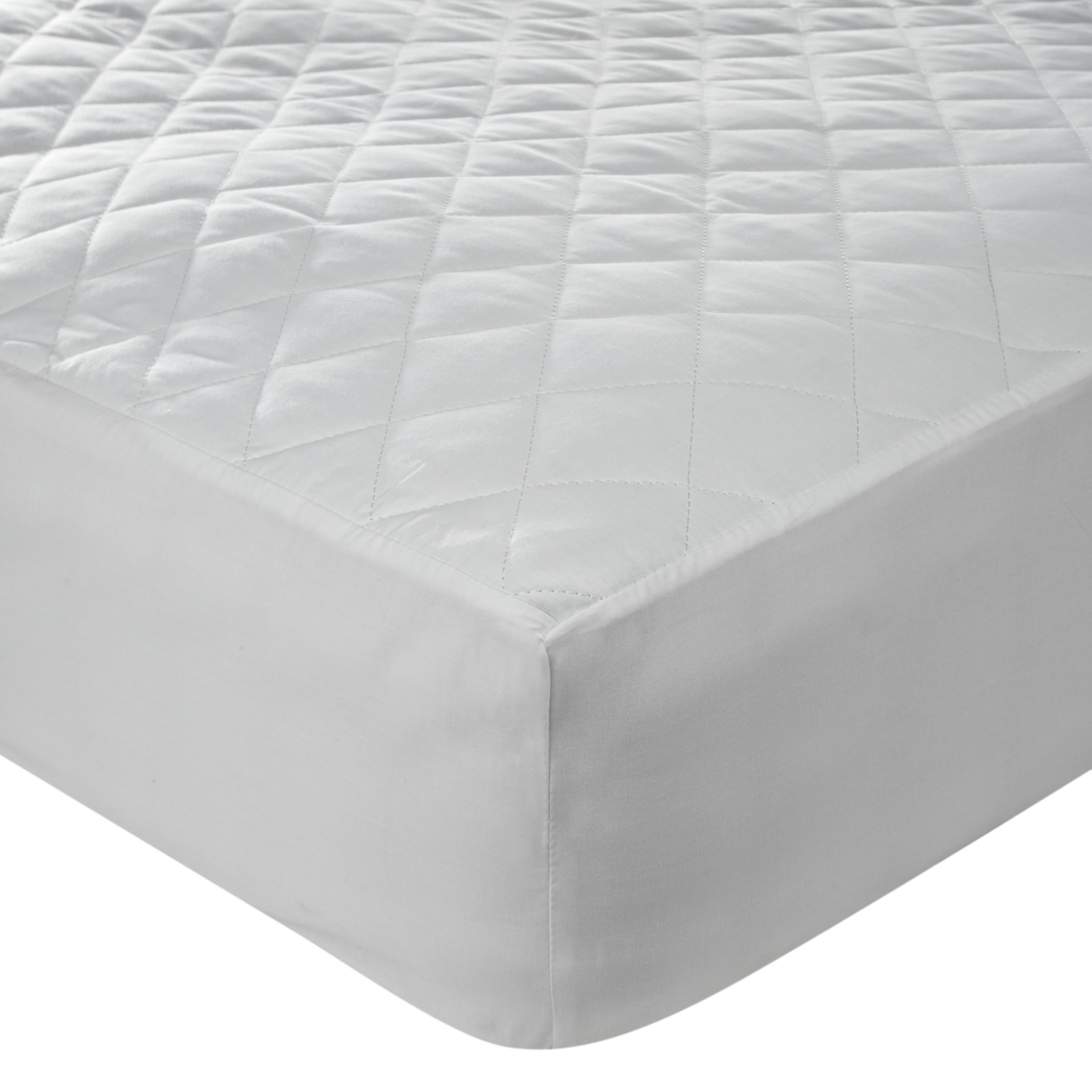 John Lewis Polycotton Quilted Mattress Protector, Double