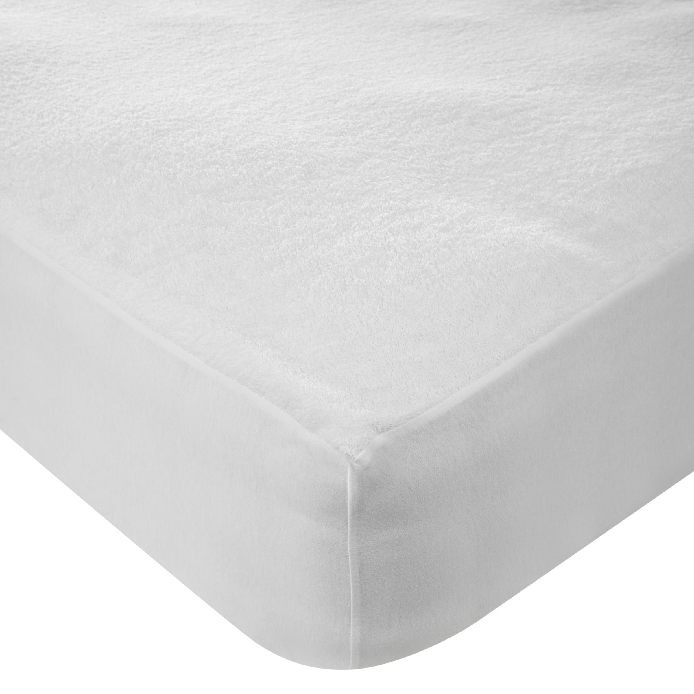 John Lewis Waterproof Towelling Mattress Protector, Small Single