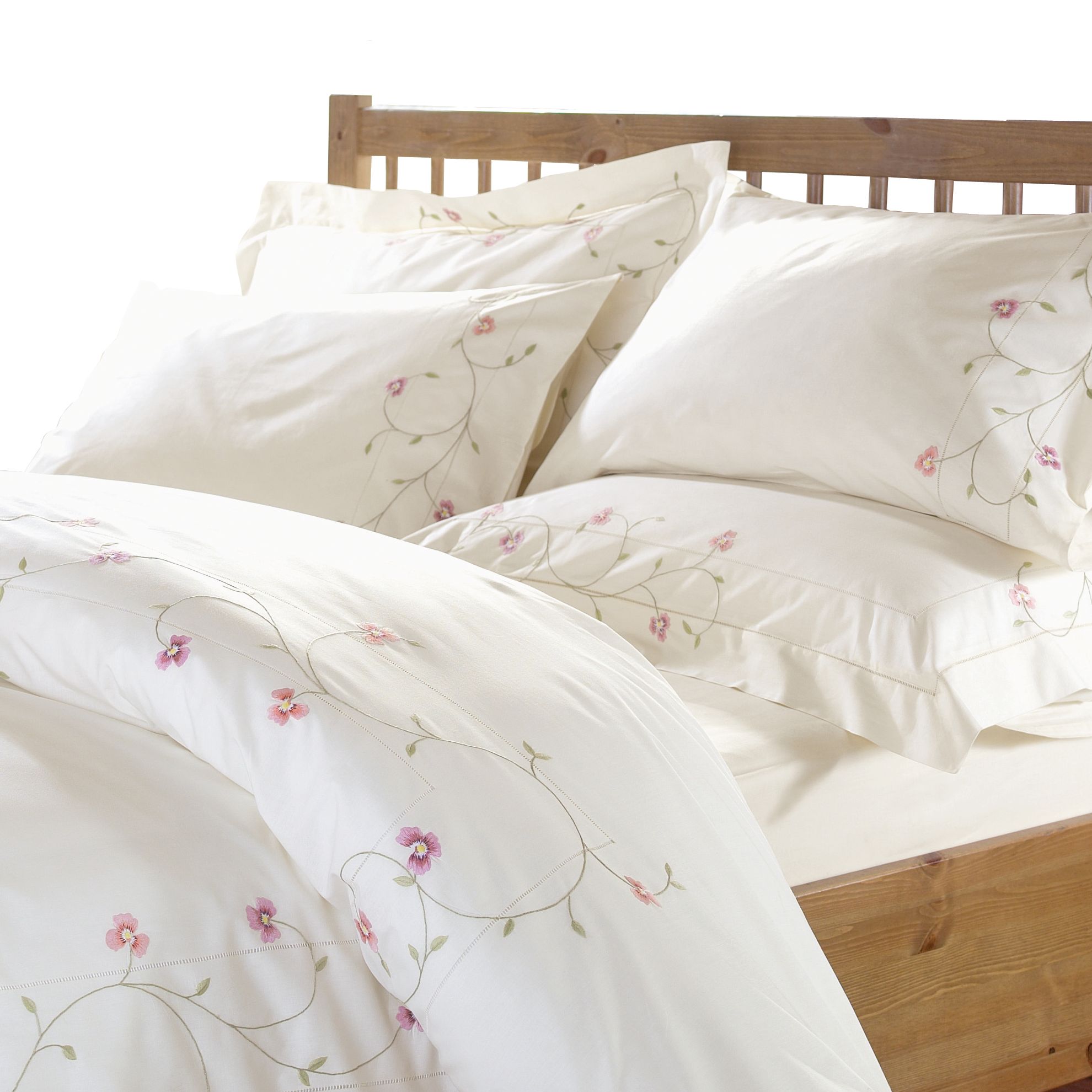John Lewis Pansy Pillowcases, Oyster