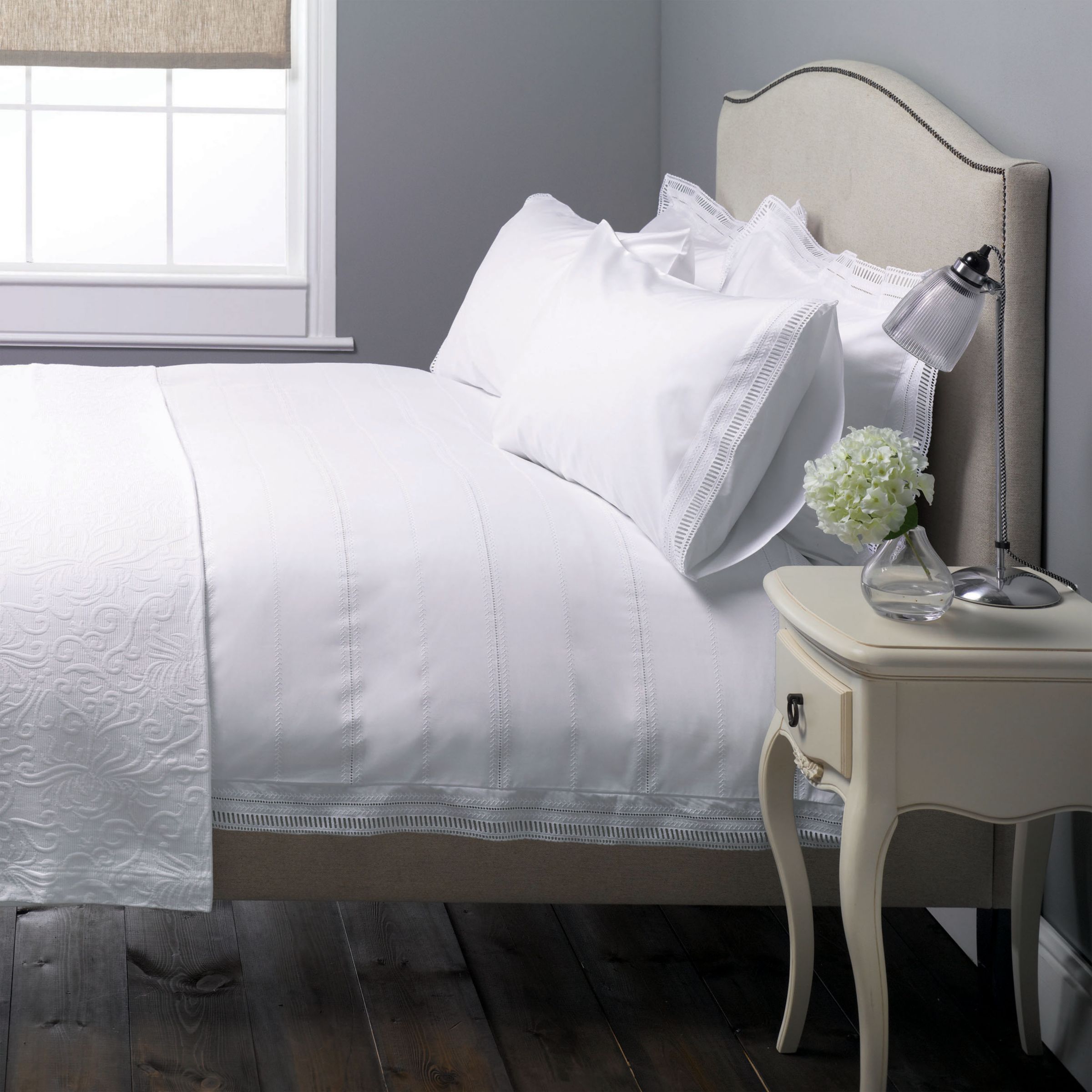 John Lewis Antique Pillowcase White Standard
