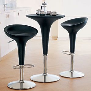 Magis Bombo Table and Bar Chair, Graphite