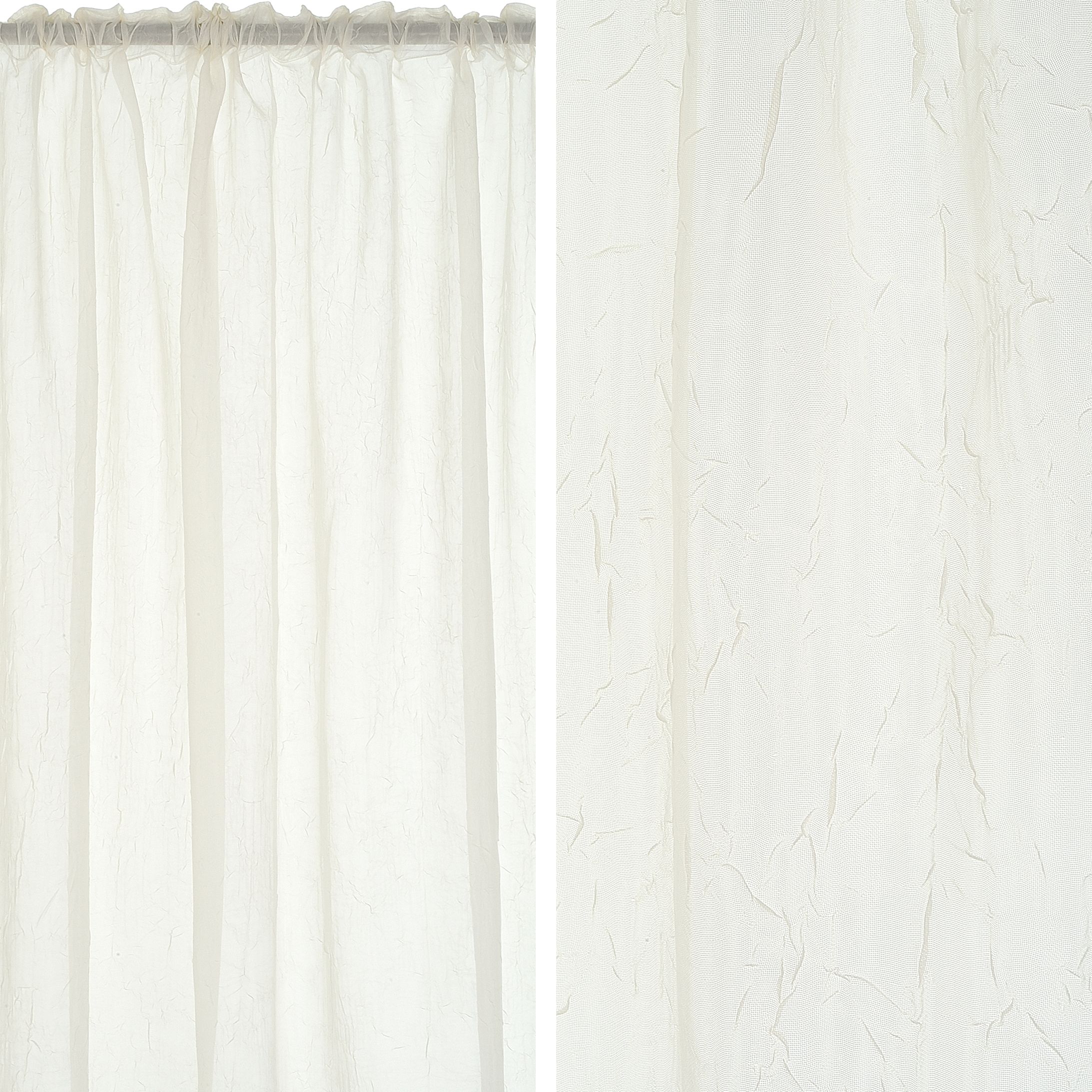 Other Crushed Slot Headed Voile Panel, Cream, W135 x Drop 120cm