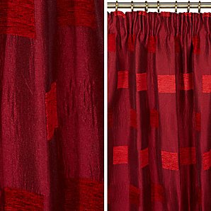 John Lewis Apollo Pencil Pleat Curtains, Claret, W228cm x Drop 228cm