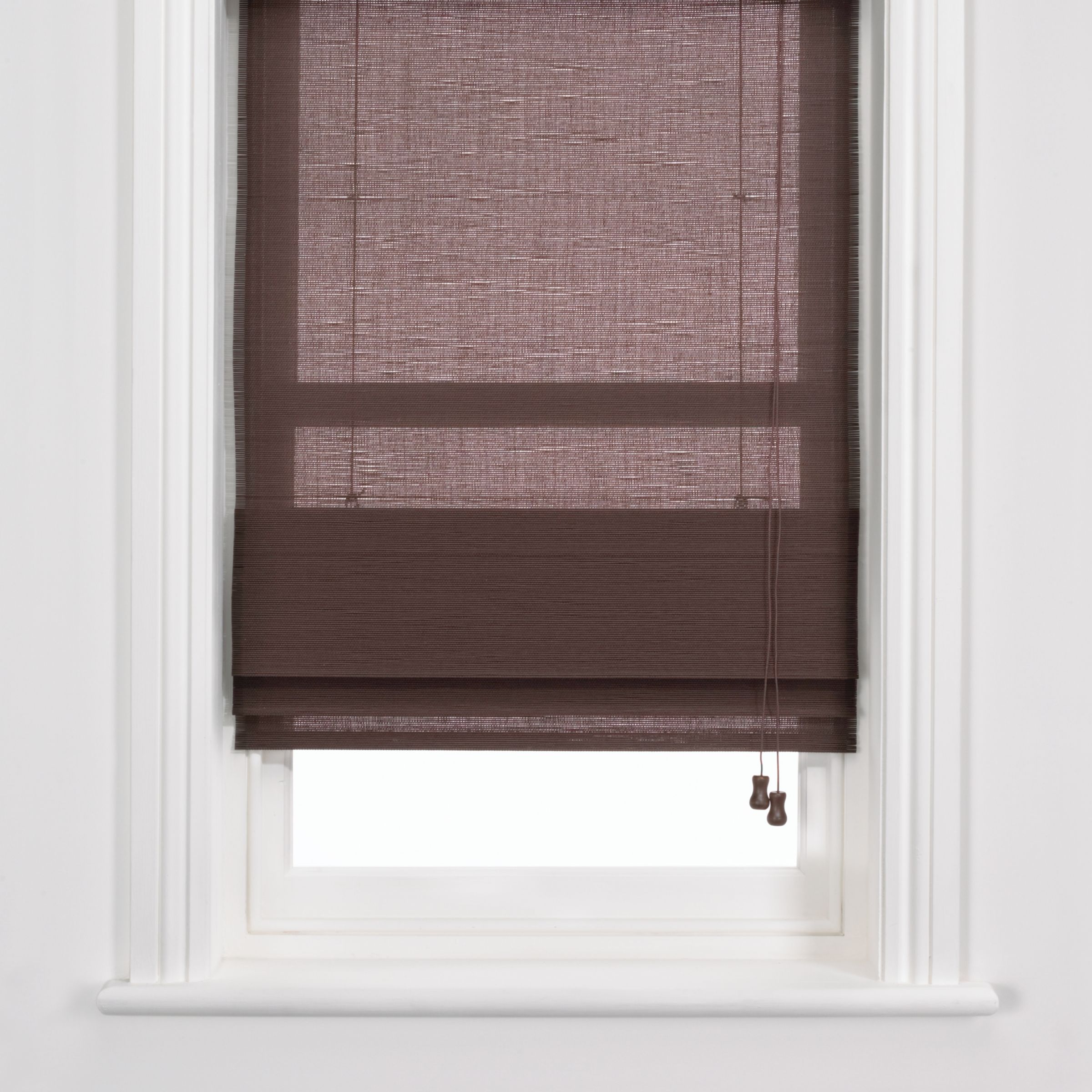 Fine Reeded Roman Blind, Mocha, W160cm