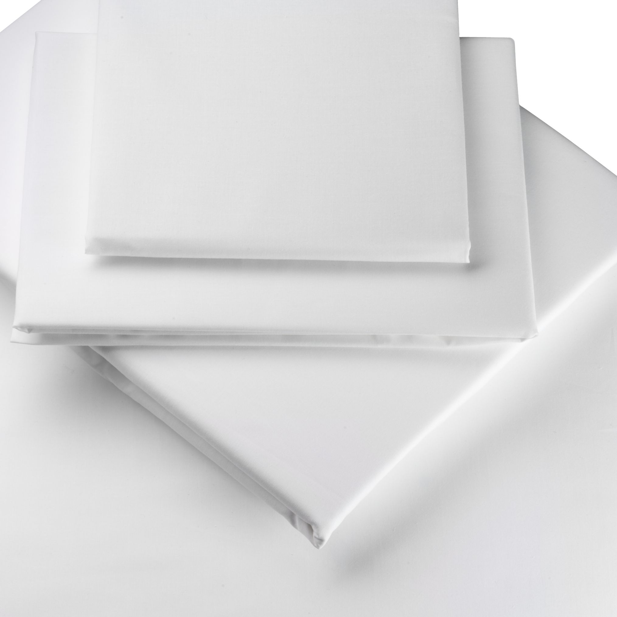 John Lewis Polycotton Percale Standard Pillowcase, White