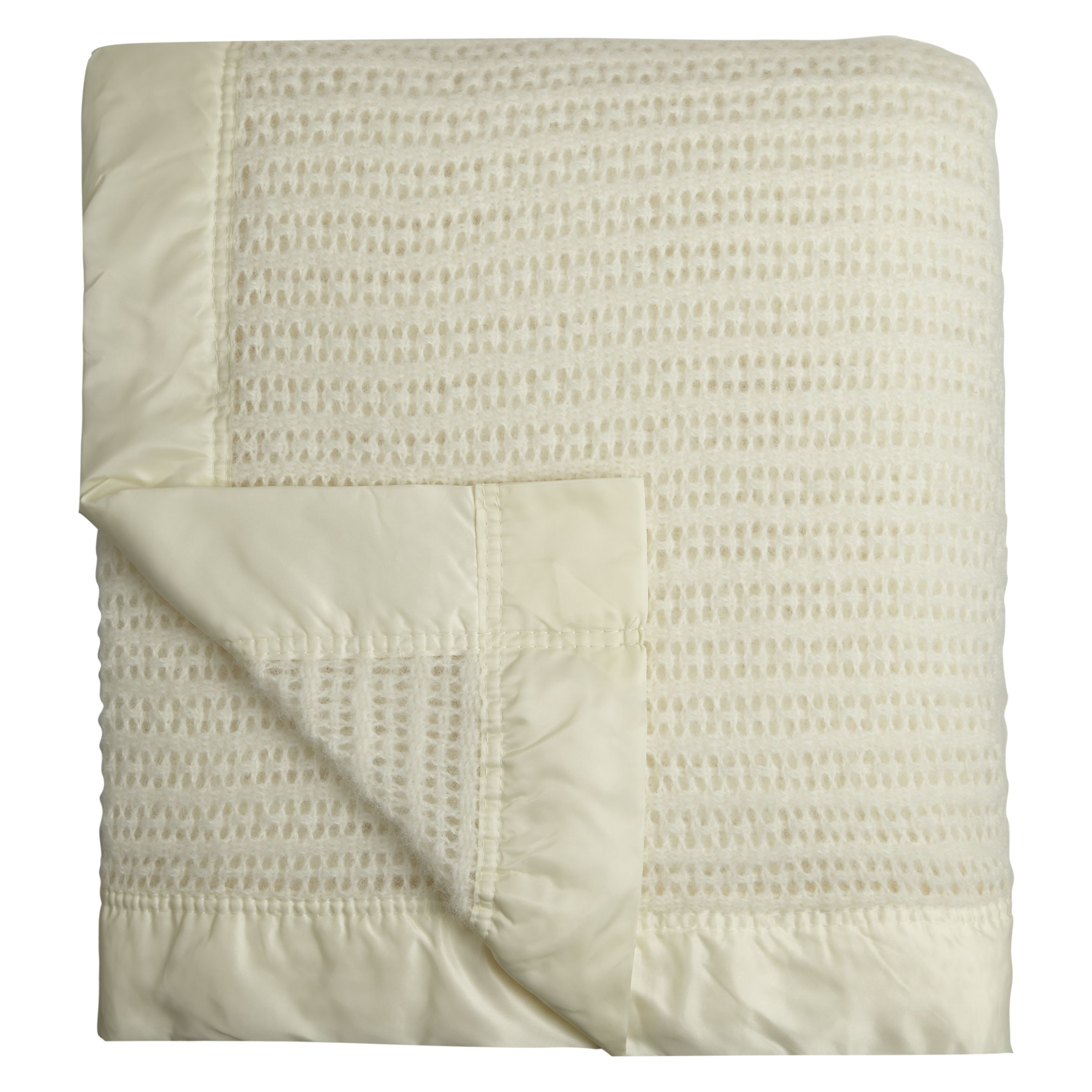 John Lewis Monarch Wool Blanket, Cream, Super Kingsize,