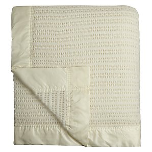 John Lewis Monarch Wool Blanket, Cream, Double, W230 x L230cm