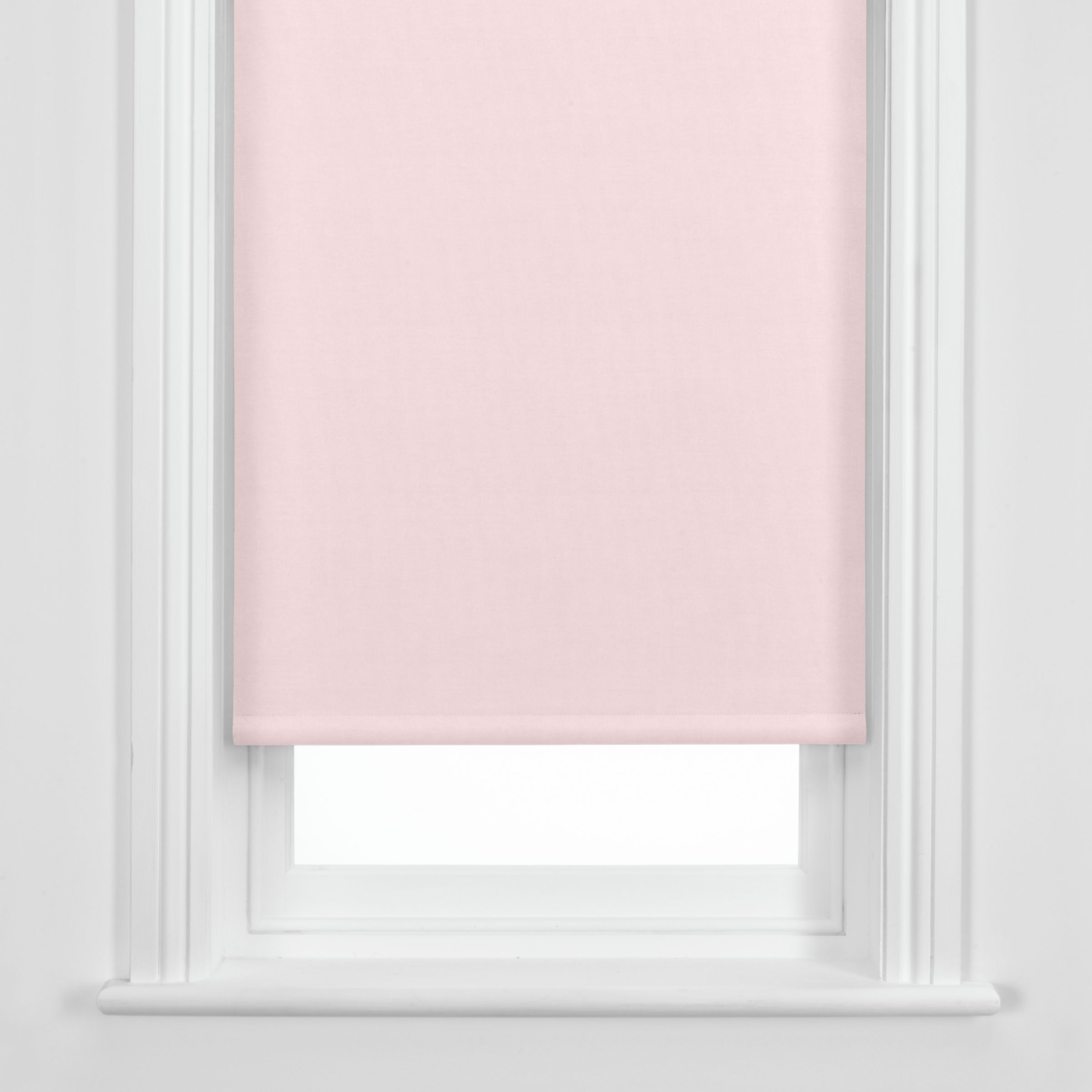 John Lewis Blackout Roller Blind- Pale Pink- W61cm
