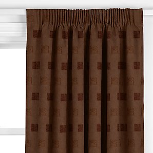 John Lewis Apollo Pencil Pleat Curtains, Chocolate, W228 x Drop 228cm