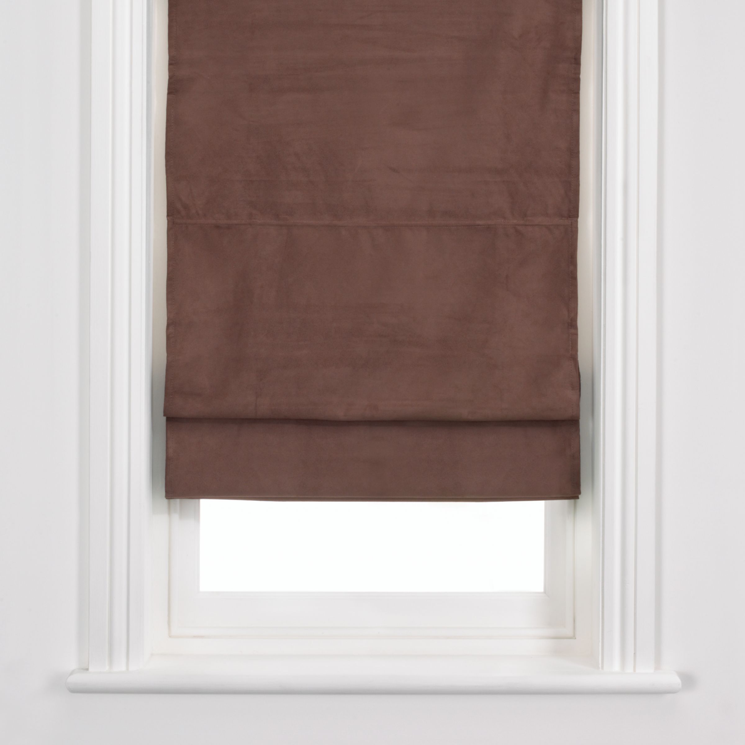 Unbranded Faux Suede Roman Blind, Peat, W60cm