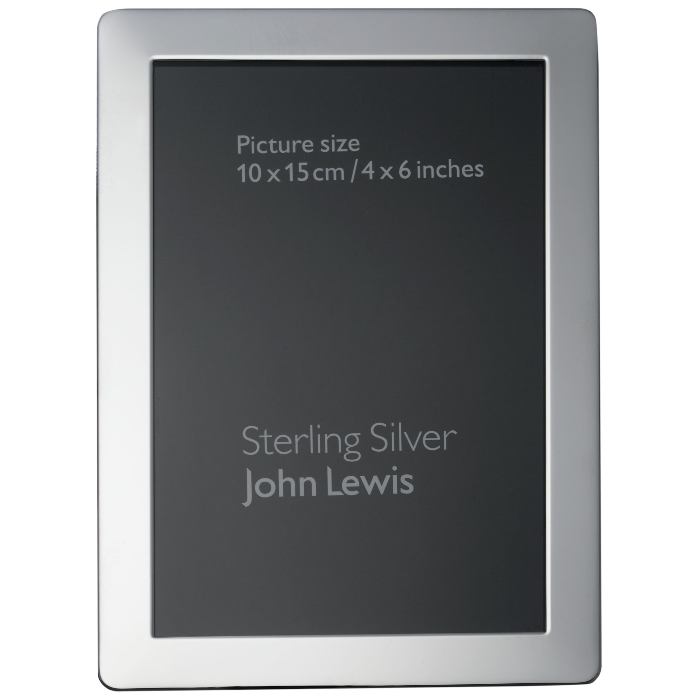 John Lewis Narrow Plain Sterling Silver Frame, 25 x 20cm (10 x 8)