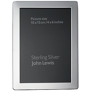 John Lewis Narrow Plain Sterling Silver Frame, 10 x 15cm (4 x 6)