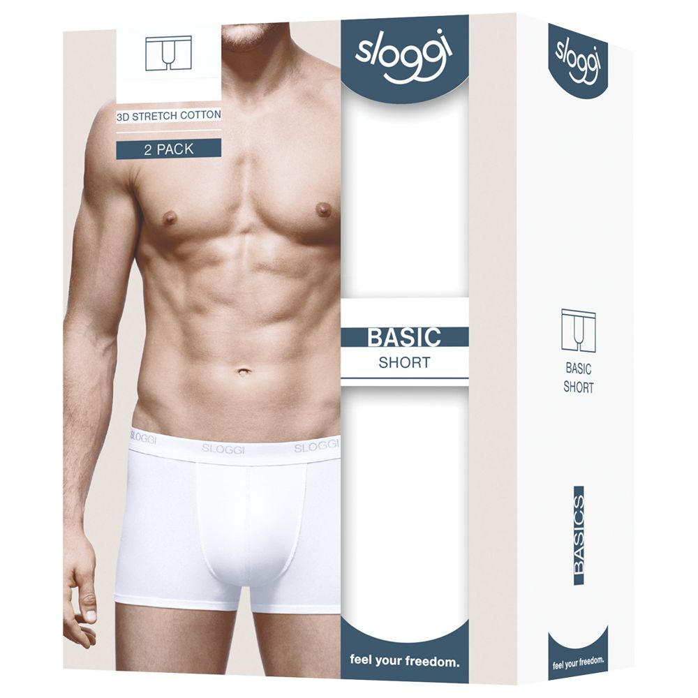 Sloggi Trunks, White, Twin Pack, Medium