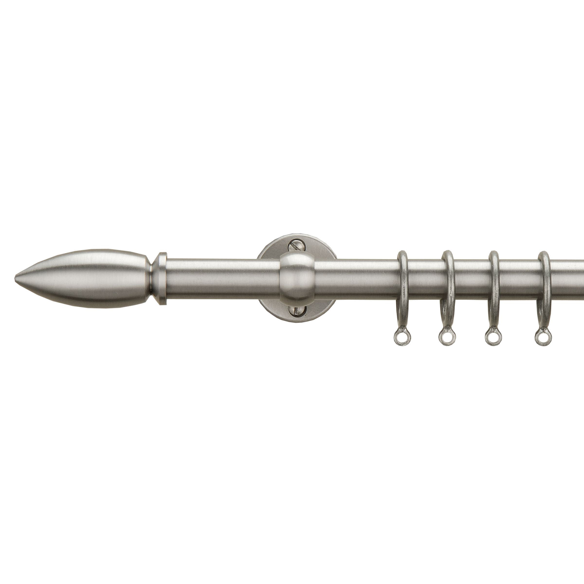 John Lewis Polished Steel Curtain Pole Kit,