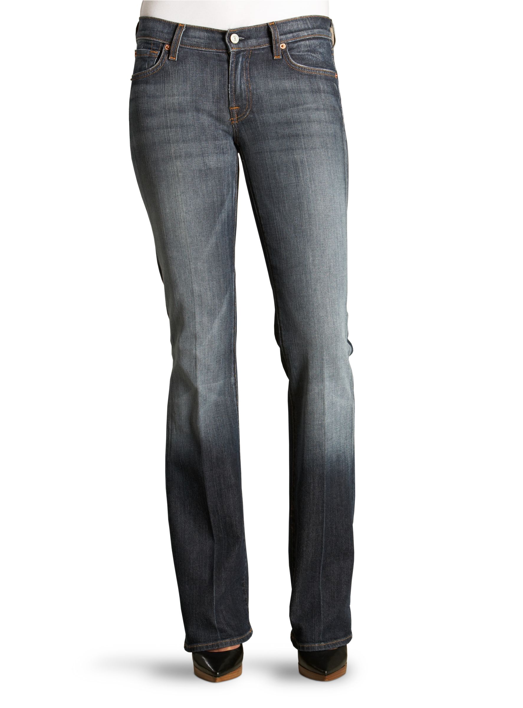 7 For All Mankind Boot Cut Jeans, New York Dark at John Lewis