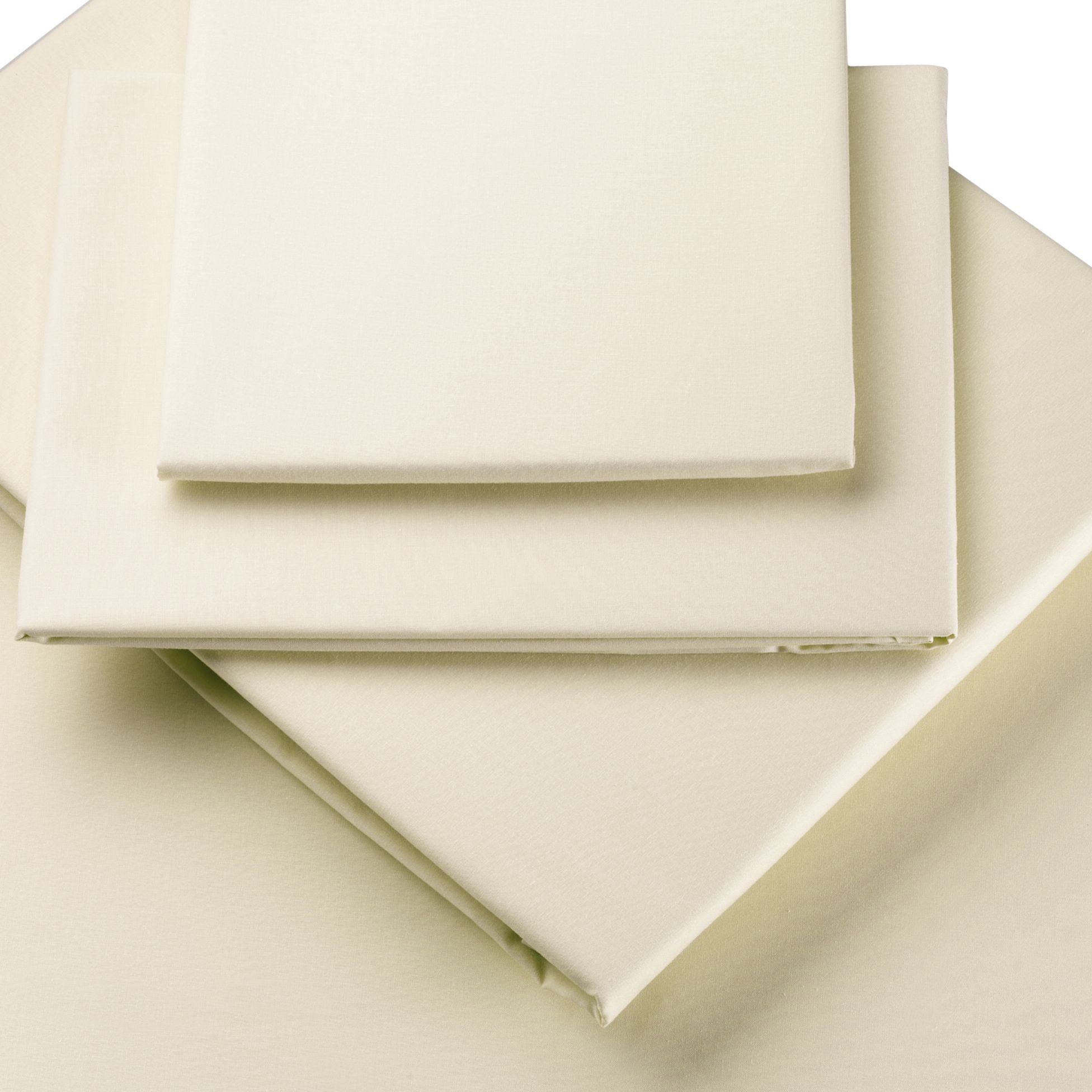 John Lewis Polycotton Percale Flat Sheet Cream, Single