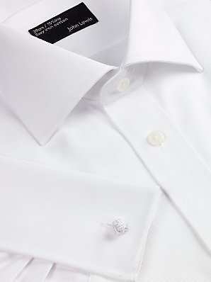 John Lewis Cotton Twill Shirt, White, Collar 18