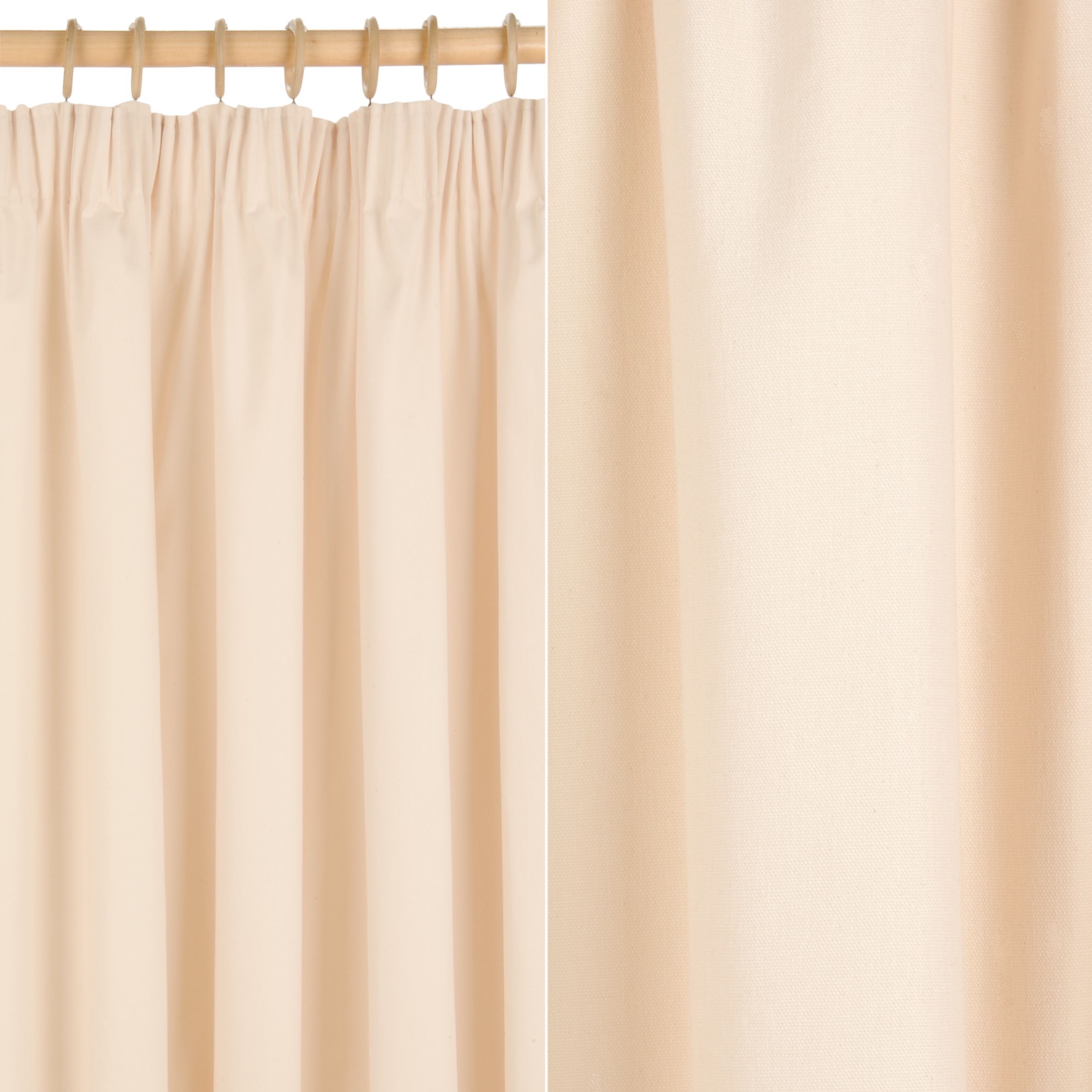 Unbranded Inverness Pencil Pleat Curtains- Cream- W264 x Drop 136cm