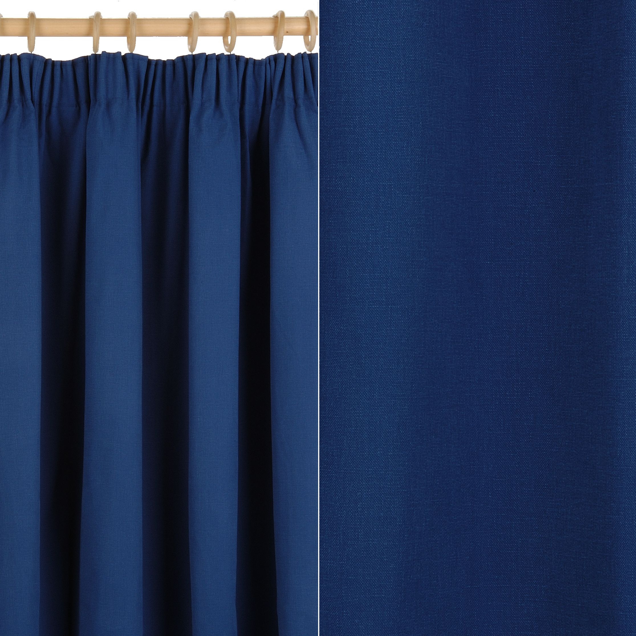 Inverness Pencil Pleat Curtains, Blue, W196 x