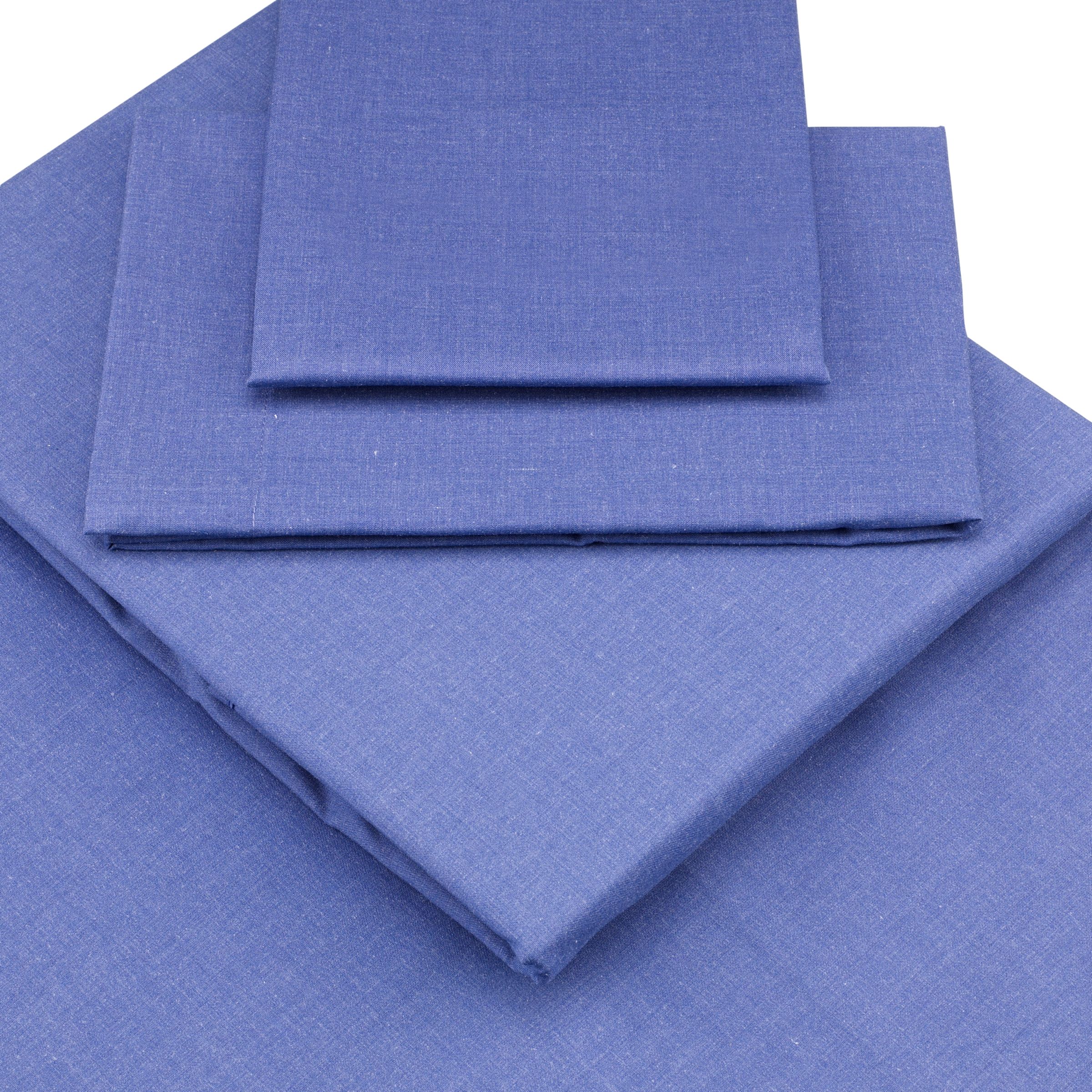 John Lewis Tencel Polyester Cotton Fitted Sheet, Denim, Double