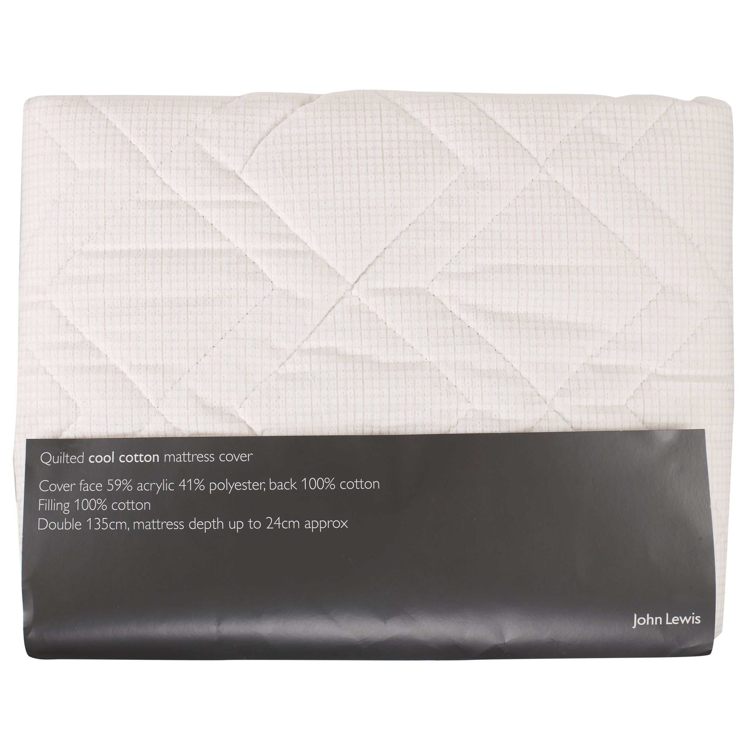John Lewis Cool Quilted Mattress Protector, Single
