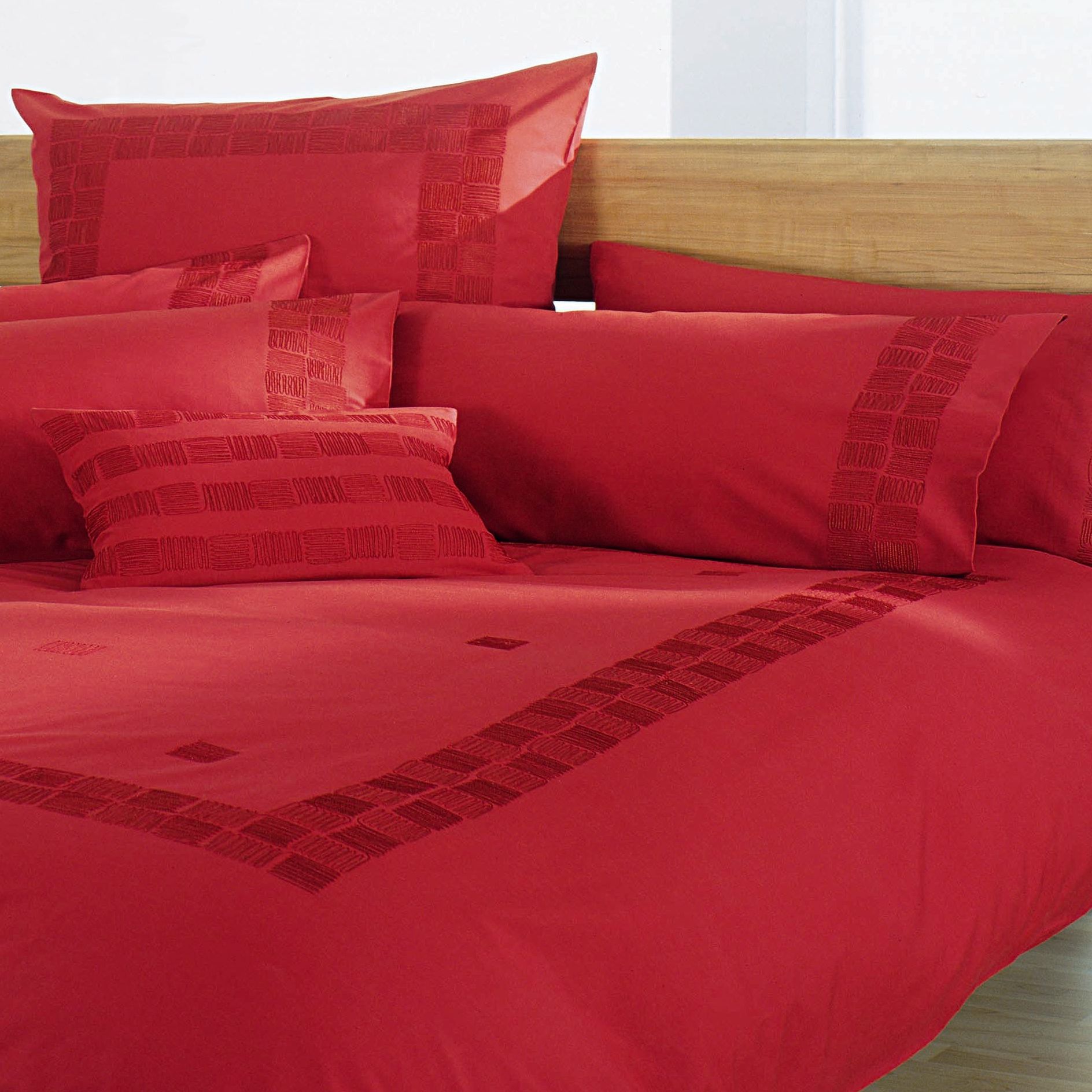 Mosaic Duvet Cover- Soft Red- Super Kingsize