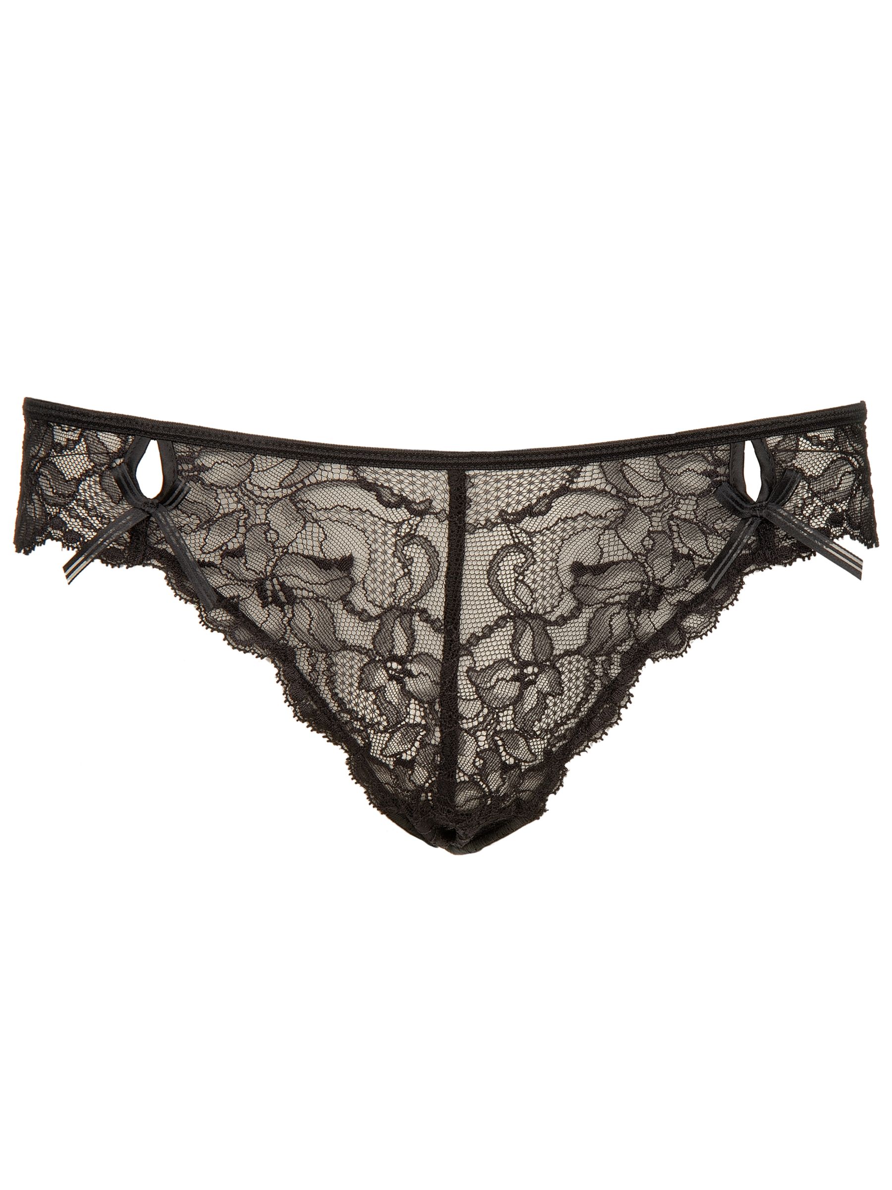 Lace Thong, Black, Large