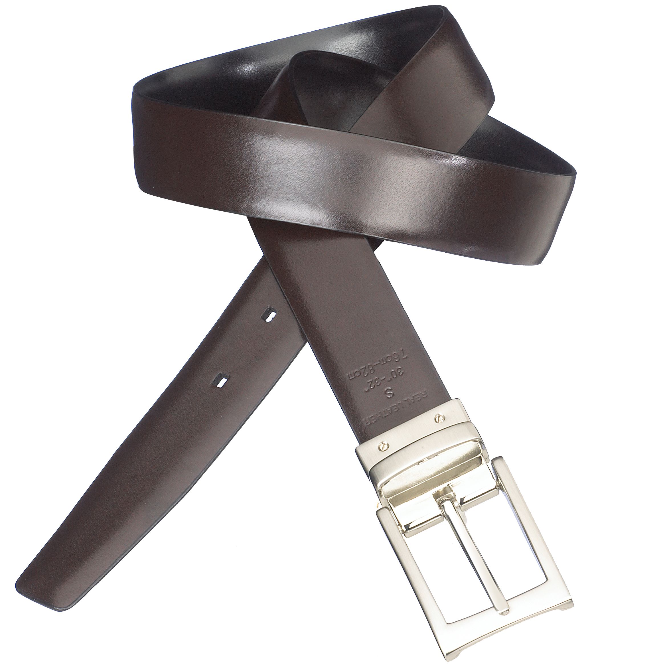 John Lewis Reversible Belt, Black/Brown, Small/ 78-82cm