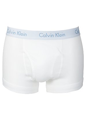 Calvin Klein Flexible Fit Trunks, White, Small
