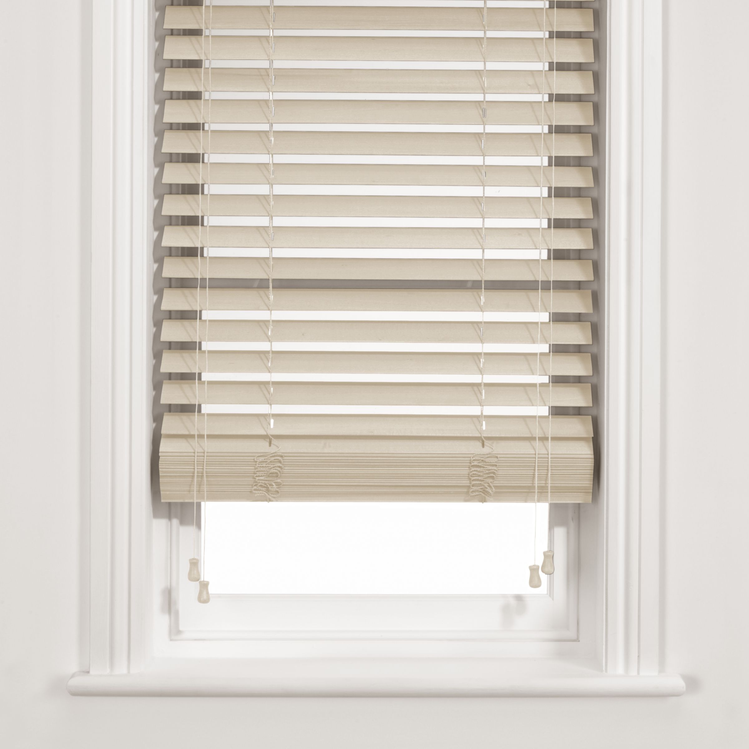 Wooden Venetian Blinds, Chalk, 50mm