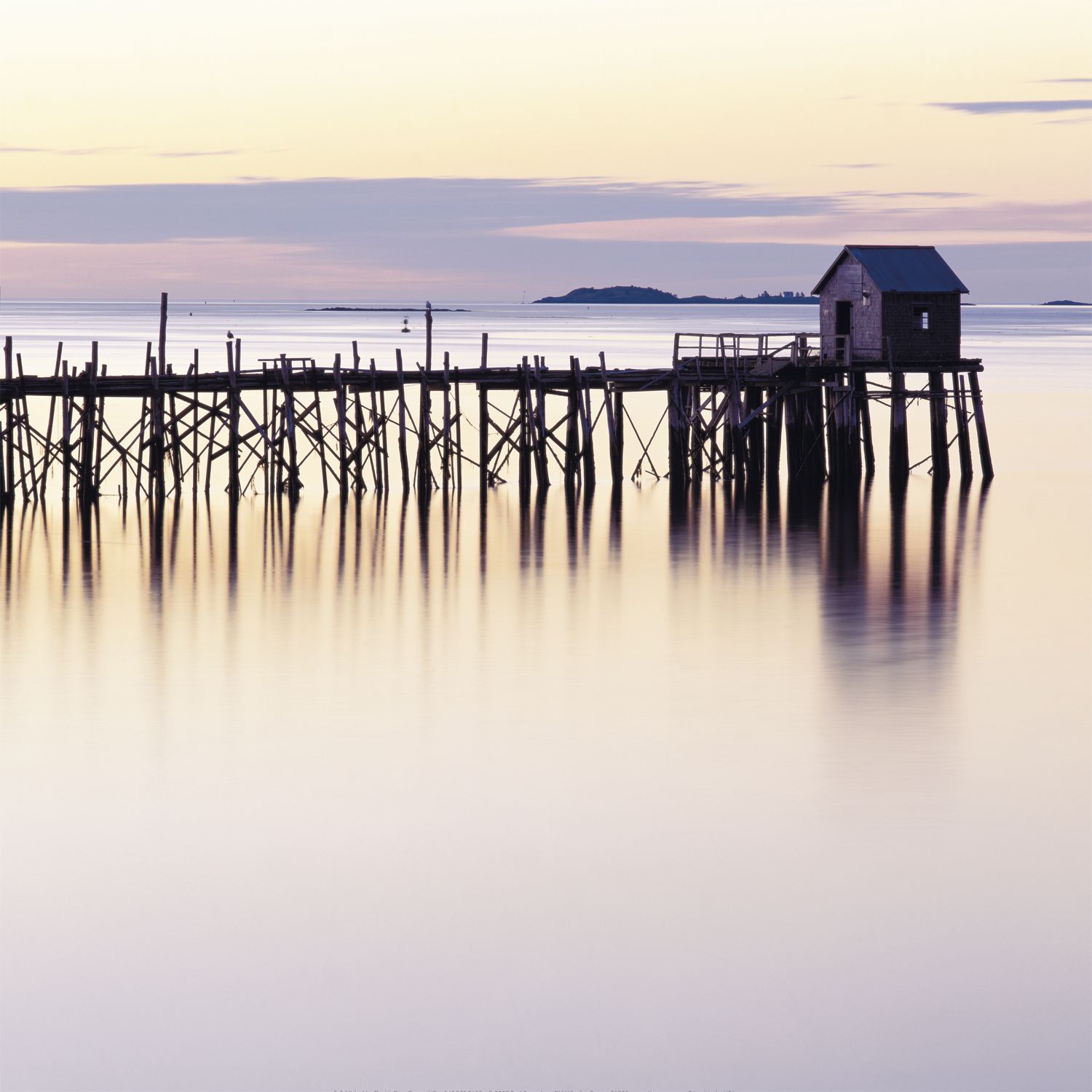 Click here for more information and to purchase -  Old Wharf at Dawn Canvas, 60 x 60cm