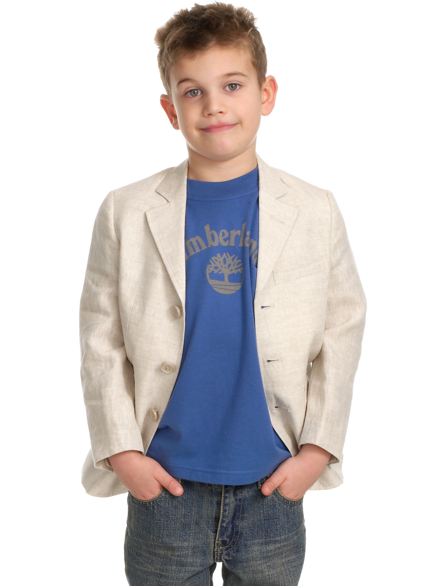 John Lewis Linen Jacket, Cream, 5-6 Years
