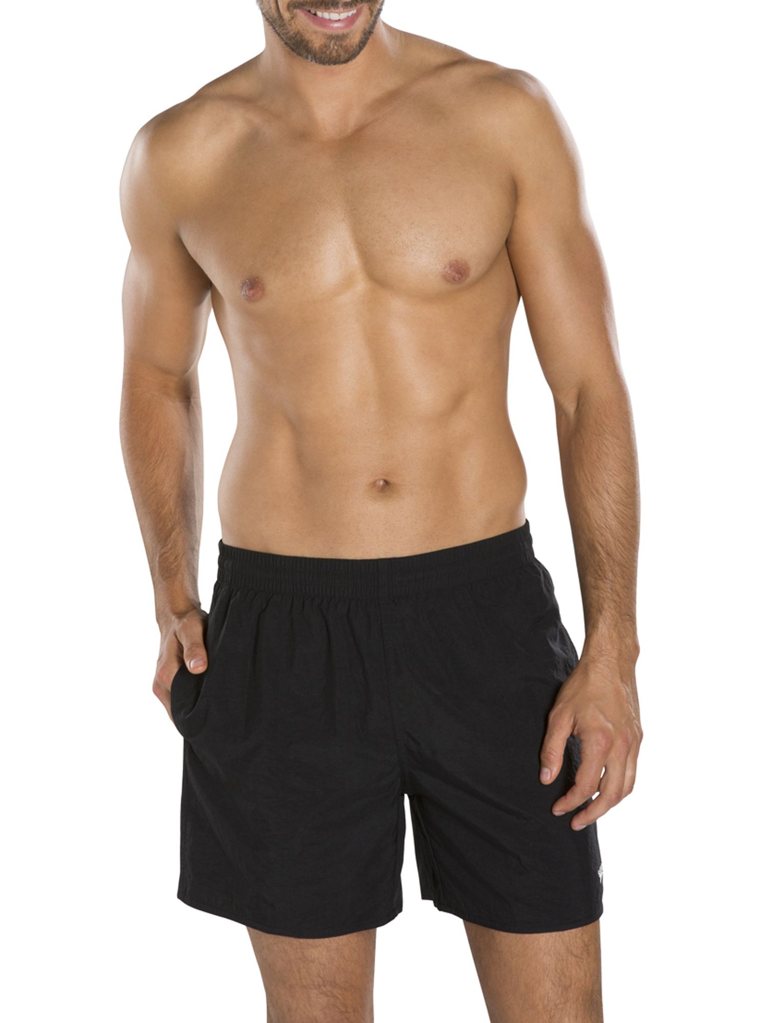Speedo Solid Leisure Shorts, Black, Large/W36-38''