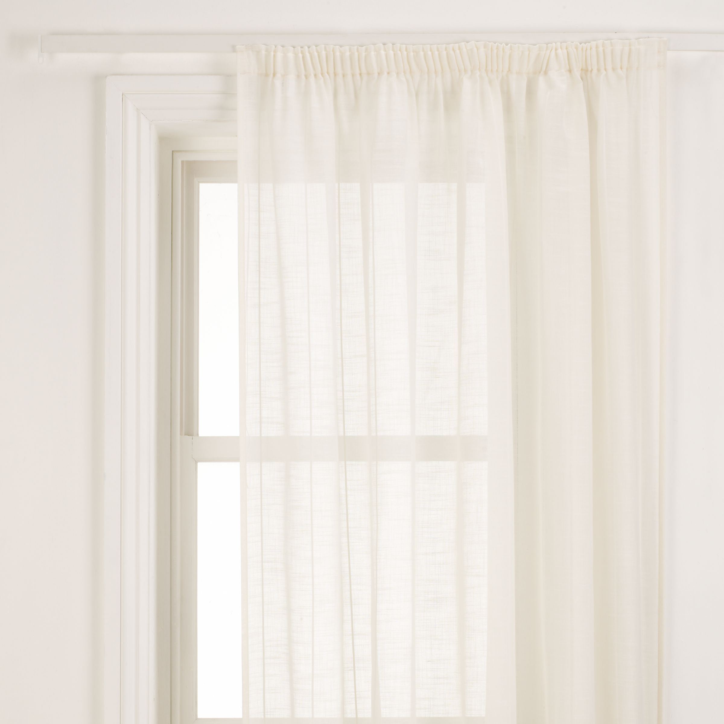 Cadiz Voile Panel, Cream, W145 x Drop 228cm