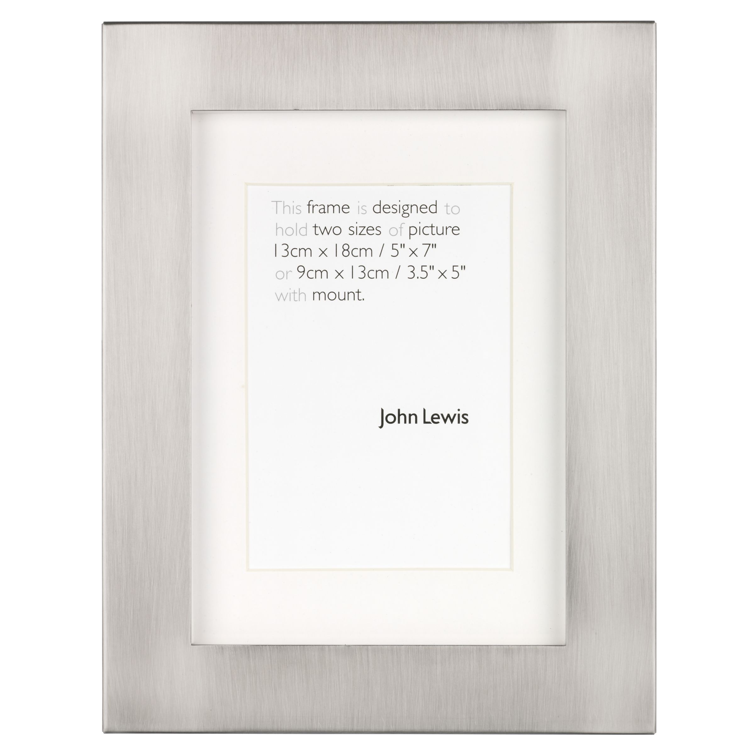 John Lewis Satin Border Metal Photo Frames, 5 x 3.5
