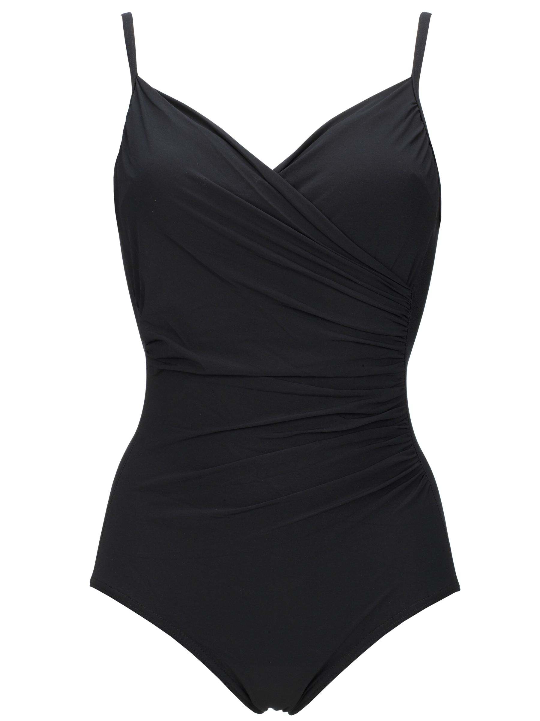 John Lewis Cross Front Control Swimsuit, Black