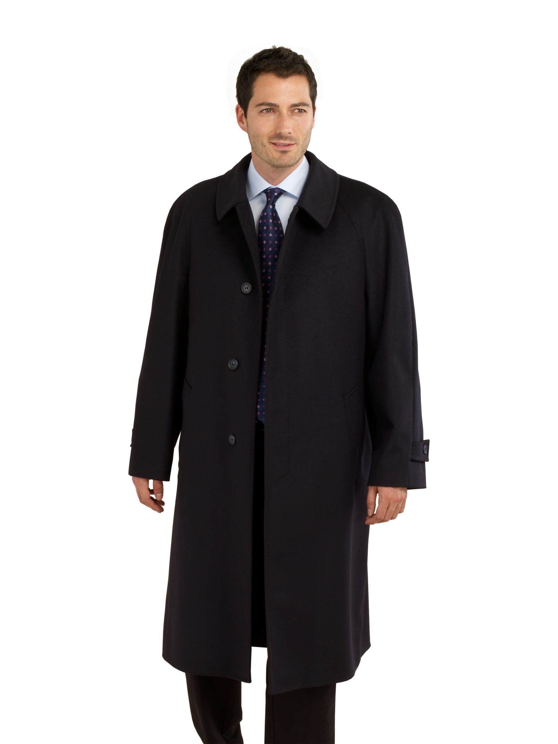 John Lewis Wool and Cashmere Overcoat, Navy, Small