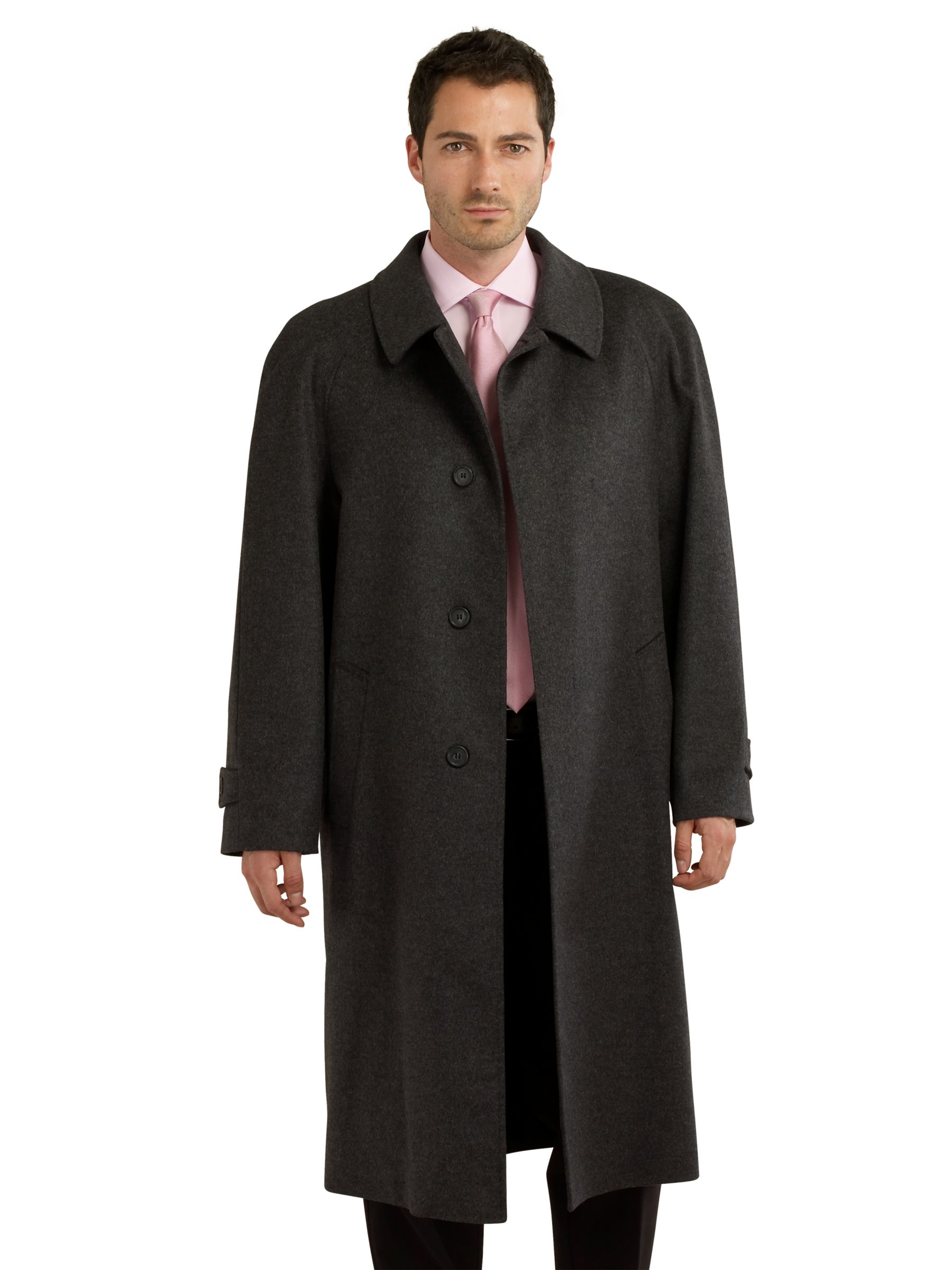John Lewis Wool and Cashmere Overcoat, Charcoal, Large