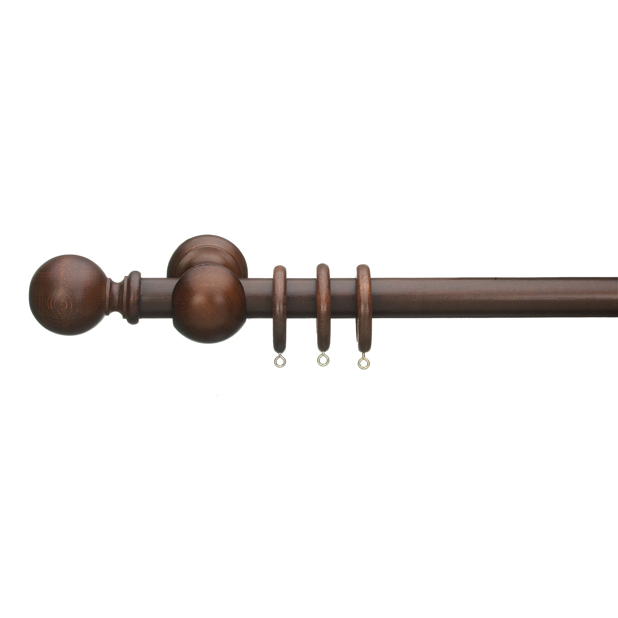 John Lewis Dark Oak Curtain Pole Kit- L180 x Dia.30mm