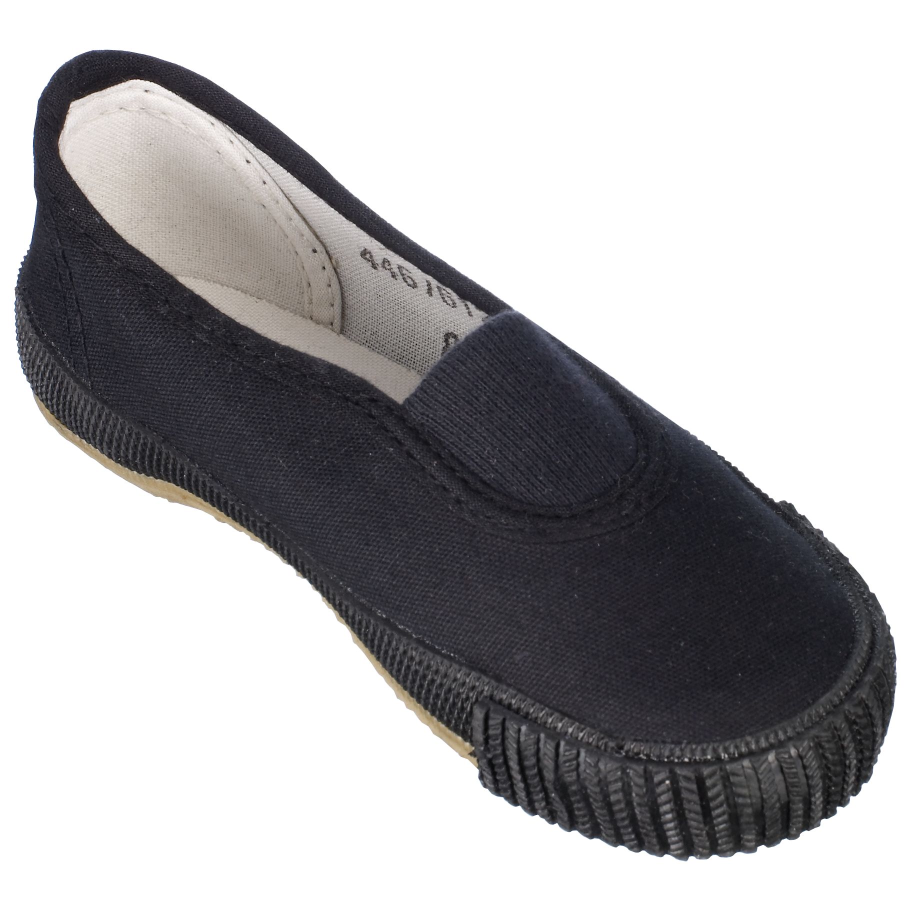 Elasticated Plimsolls, Black, Size 10 Junior