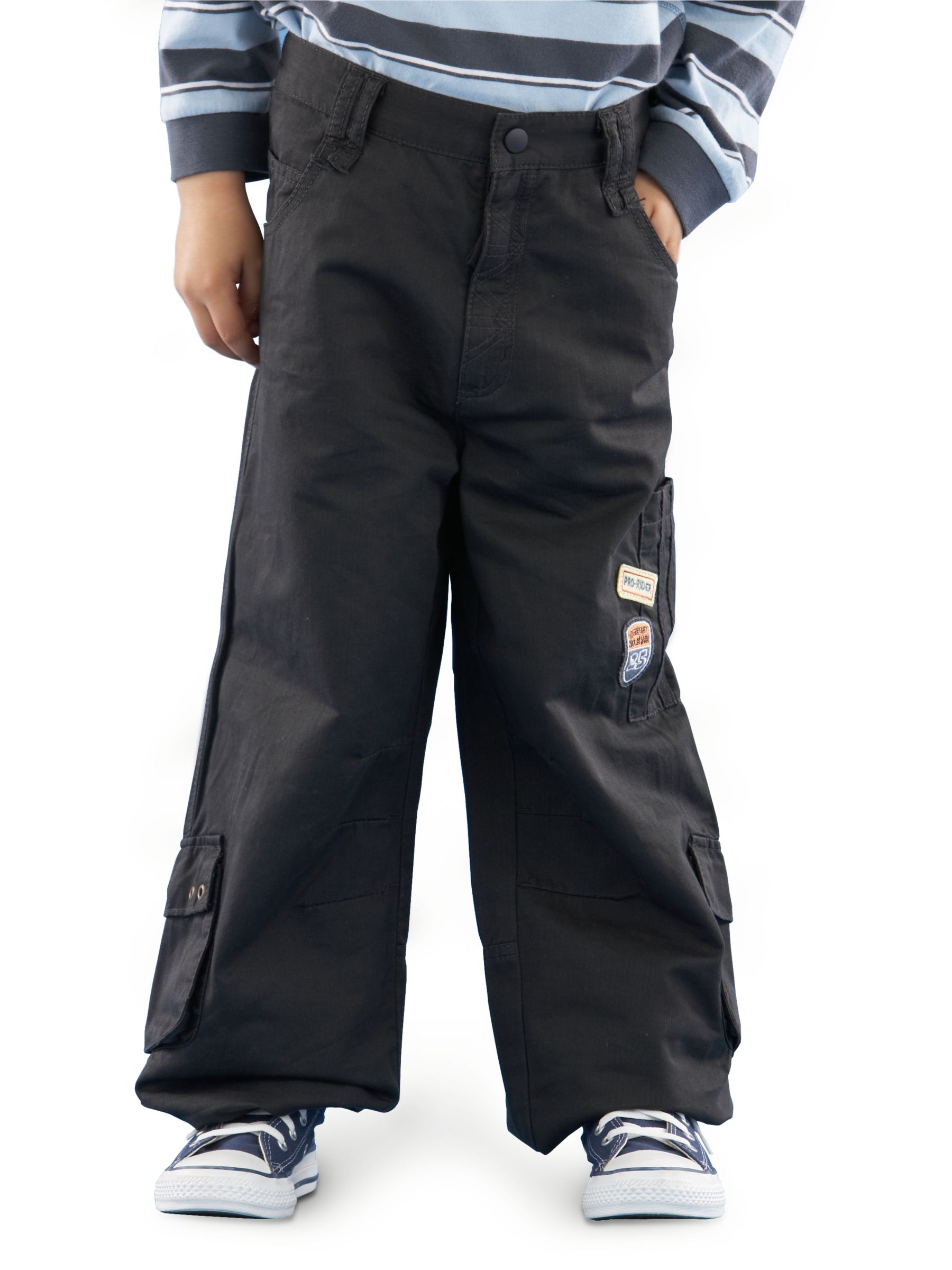 John Lewis Cargo Trousers, Black, 2-3 Years