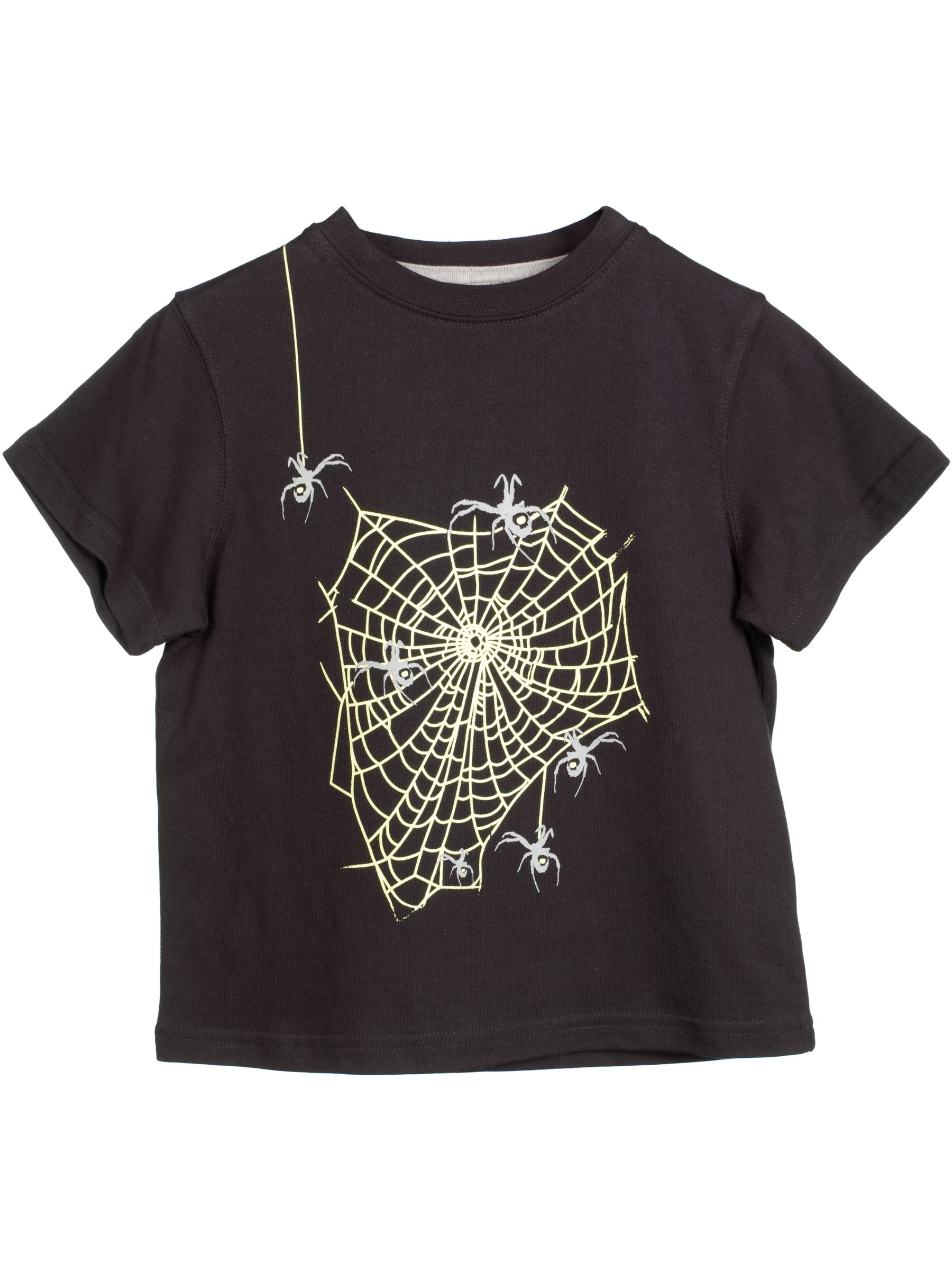 John Lewis Spider T-Shirt, Black, 2-3 Years