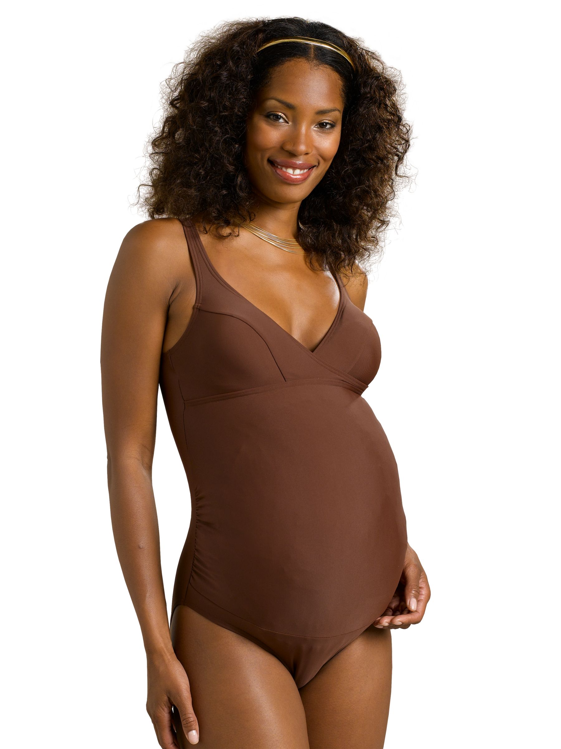 John Lewis Maternity Swimsuit, Mocha, Size 12