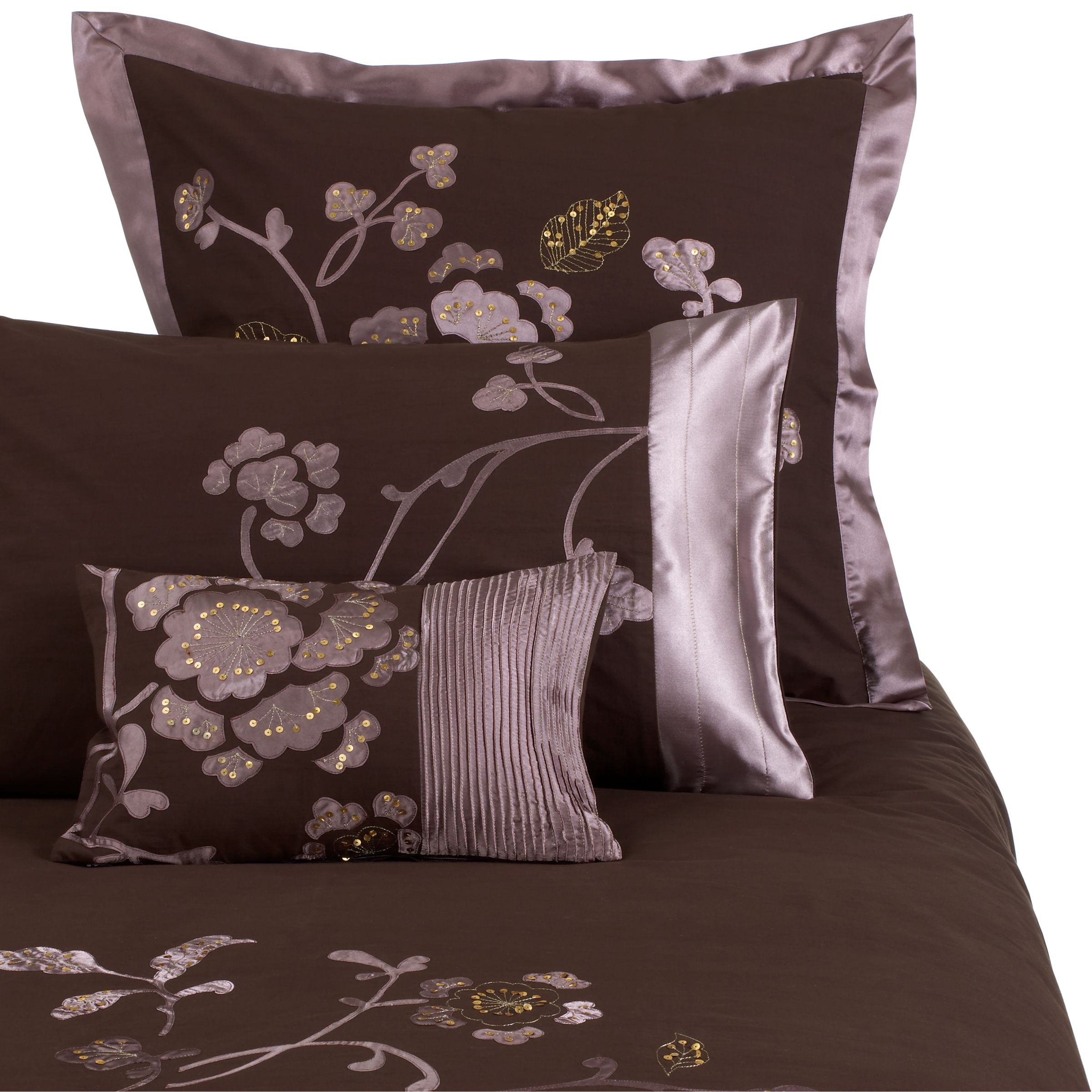 John Lewis Aurora Duvet Cover, Chocolate, Super Kingsize