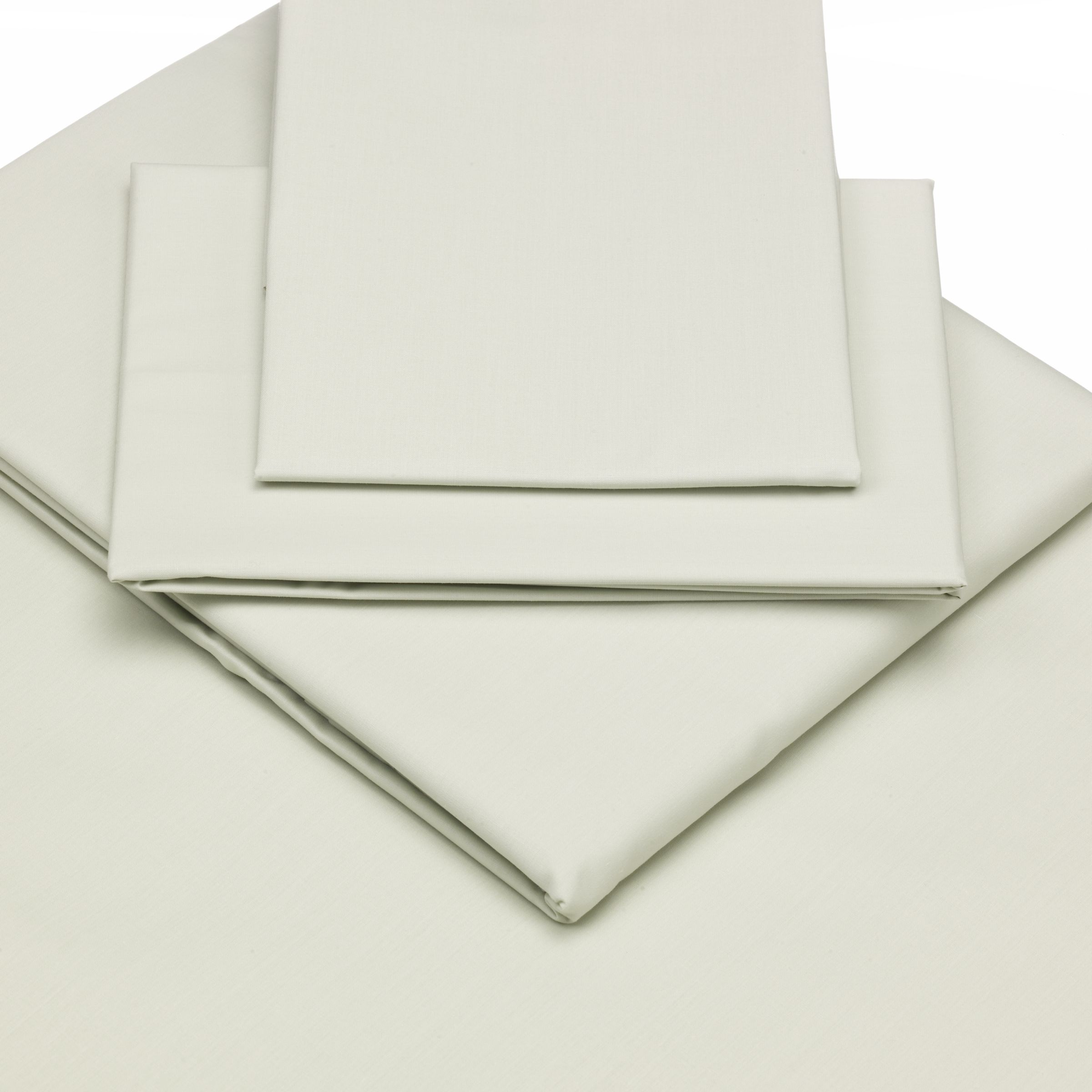 John Lewis Polycotton Percale Pillowcases, Soft Green
